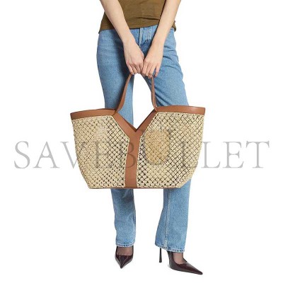 YSL Y TOTE BAG IN RAFFIA 817602 (38*33*16cm)
